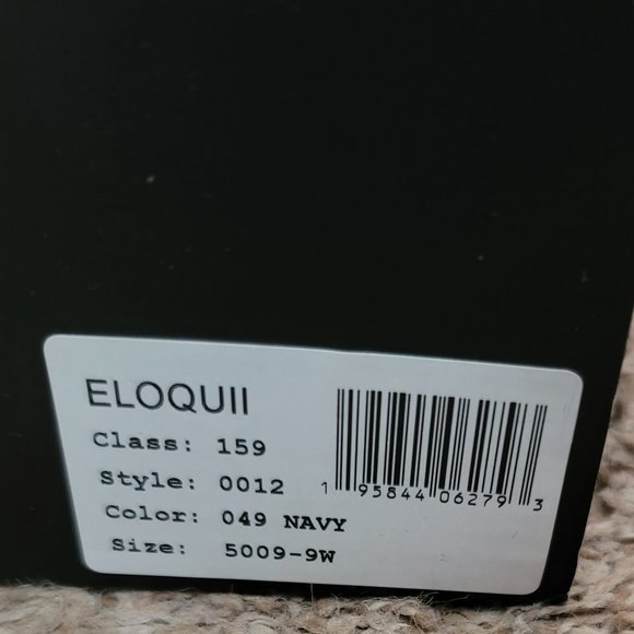 Eloquii Women Navy Glimmer Faux Croc Embossed Boots Size 9W Wide Calf - Picture 10 of 15